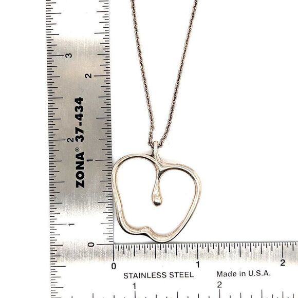 Large T&Co. 925 Apple Pendant Long Necklace - Picture 6 of 6